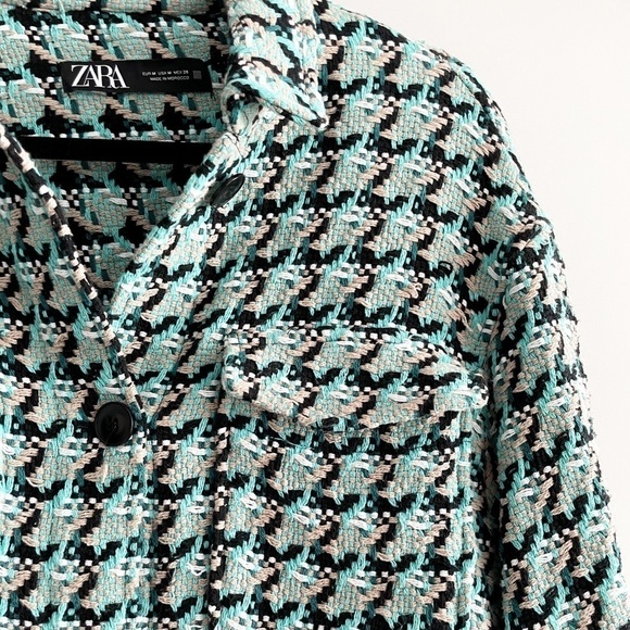 ZARA Crop Tweed Shacket - Picture 5 of 12